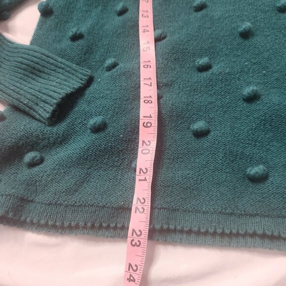 Lilly Pulitzer Women's Size Medium Green Kippa Sweater Pouf Sleeveless Balls - Picture 3 of 10